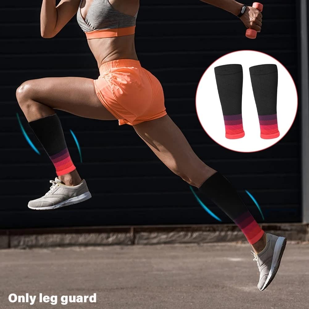 JFDBGU 4pcs Stable Pressurization Sport Compression Legwarmers Calf Sleeve Breathable Comfortable Fit for Cycling, Running(A)