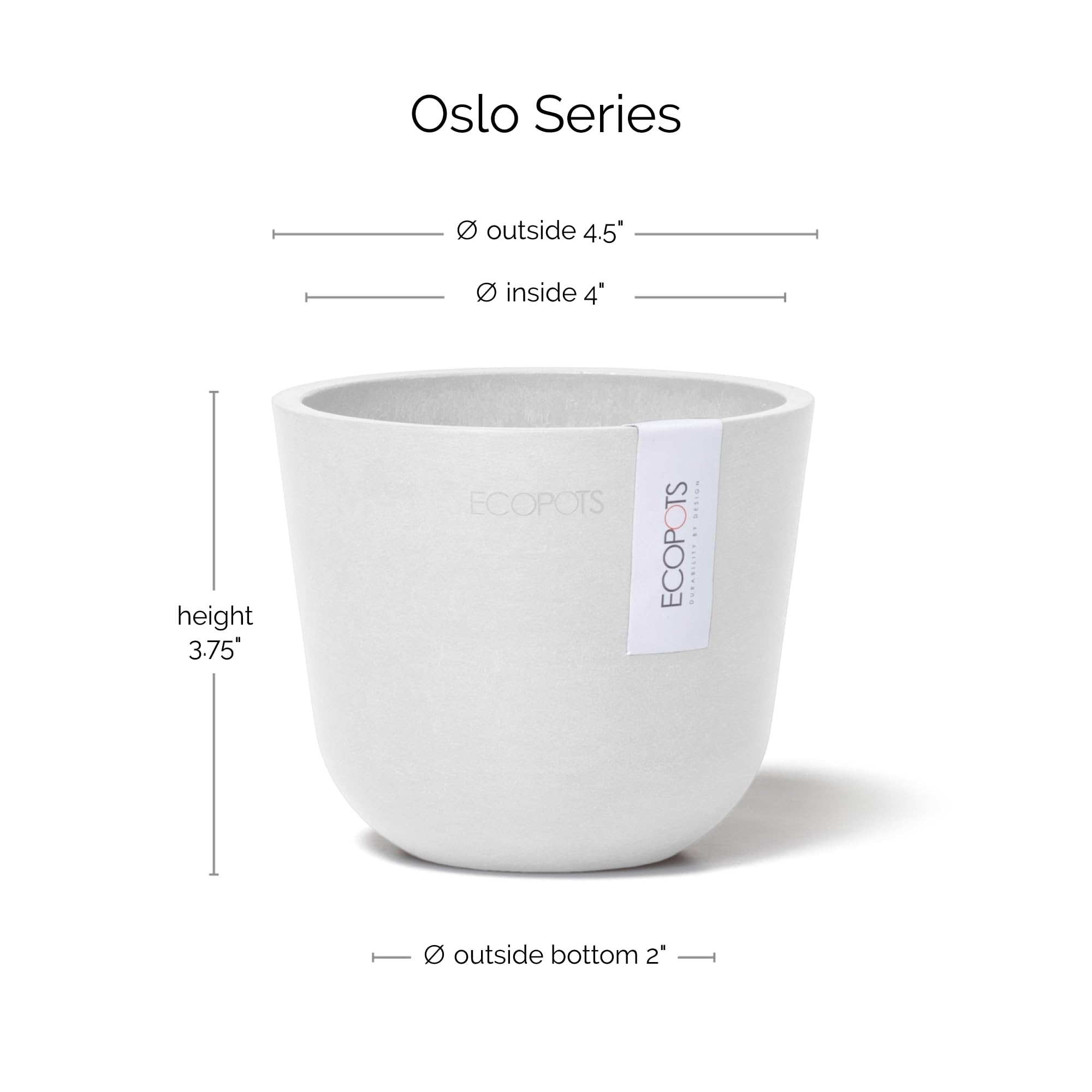 Amazon.com : Ecopots Oslo Mini Durable Modern Round Indoor/Outdoor