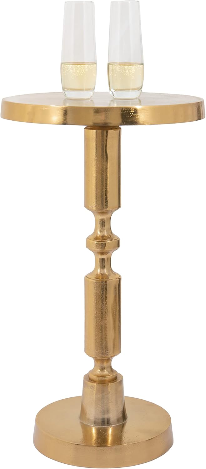 Small Round Gold Side Table by Objet D’Art, Rhodes, Accent