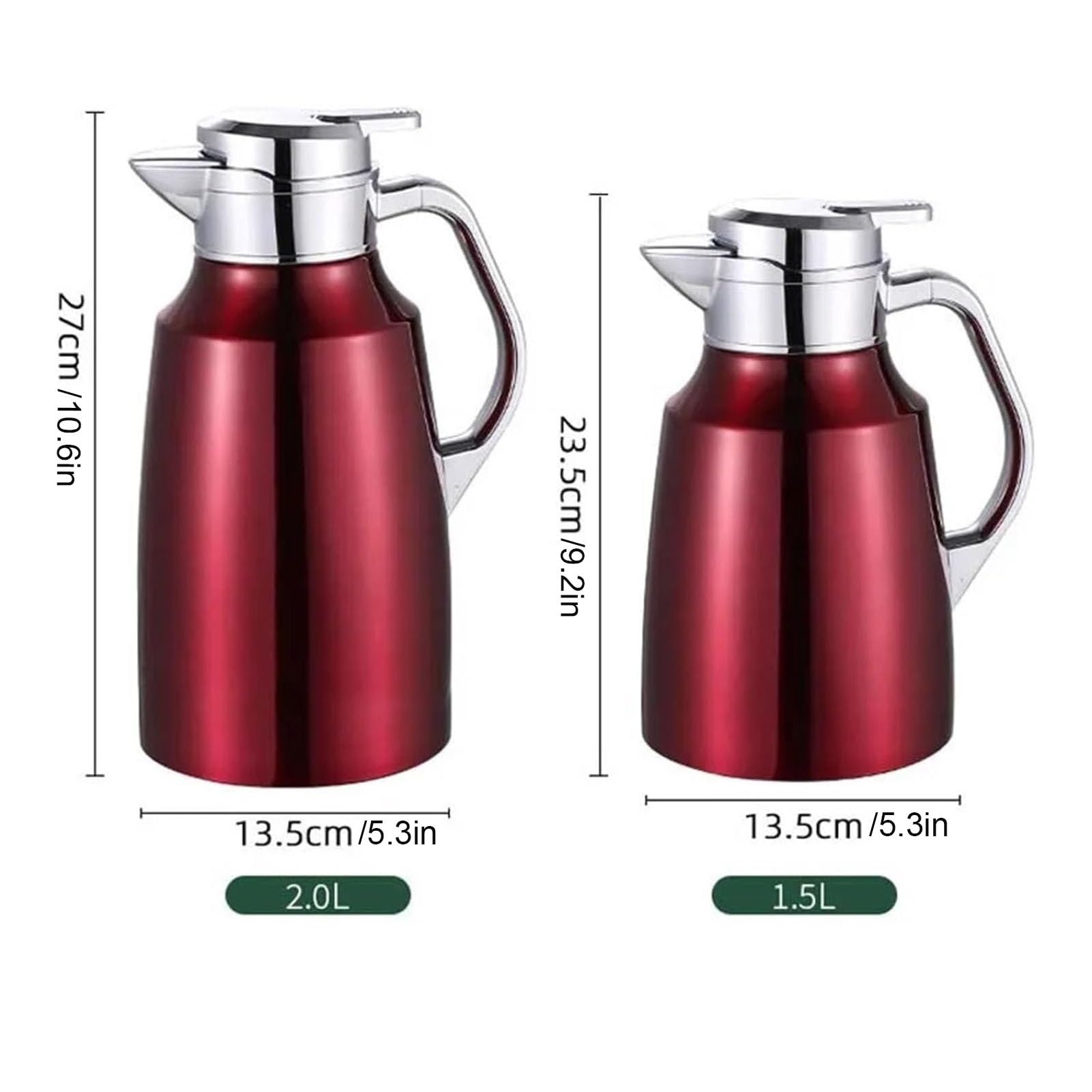Kaffeekaraffe zum Warmhalten, vakuumisolierte doppelschichtige 304 Edelstahl-Thermo-Kaffeekaraffen, isolierte Kaffeekanne mit großem Fassungsvermögen, für den Gebrauch zu Hause und im Büro(Yellow,1.5L