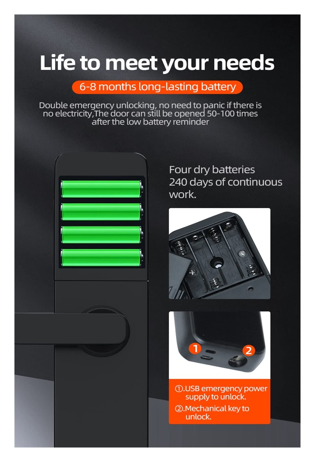 Serratura Smart, Tuya Bluethooth biometrico Impronte digitali Serratura Elettronica RFID Card sblocco remoto Smart Door Lock,Smart Lock Facile da Installare(190 5050,Red Bronze)