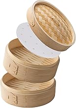 Carbonized Bamboo Seiro 2 x 1 Set with Lid 8.3 inches (21 cm) Steamer Seiro Steamer, Includes 30 Sheets of Paper for Seiro_TMTS-P-2121