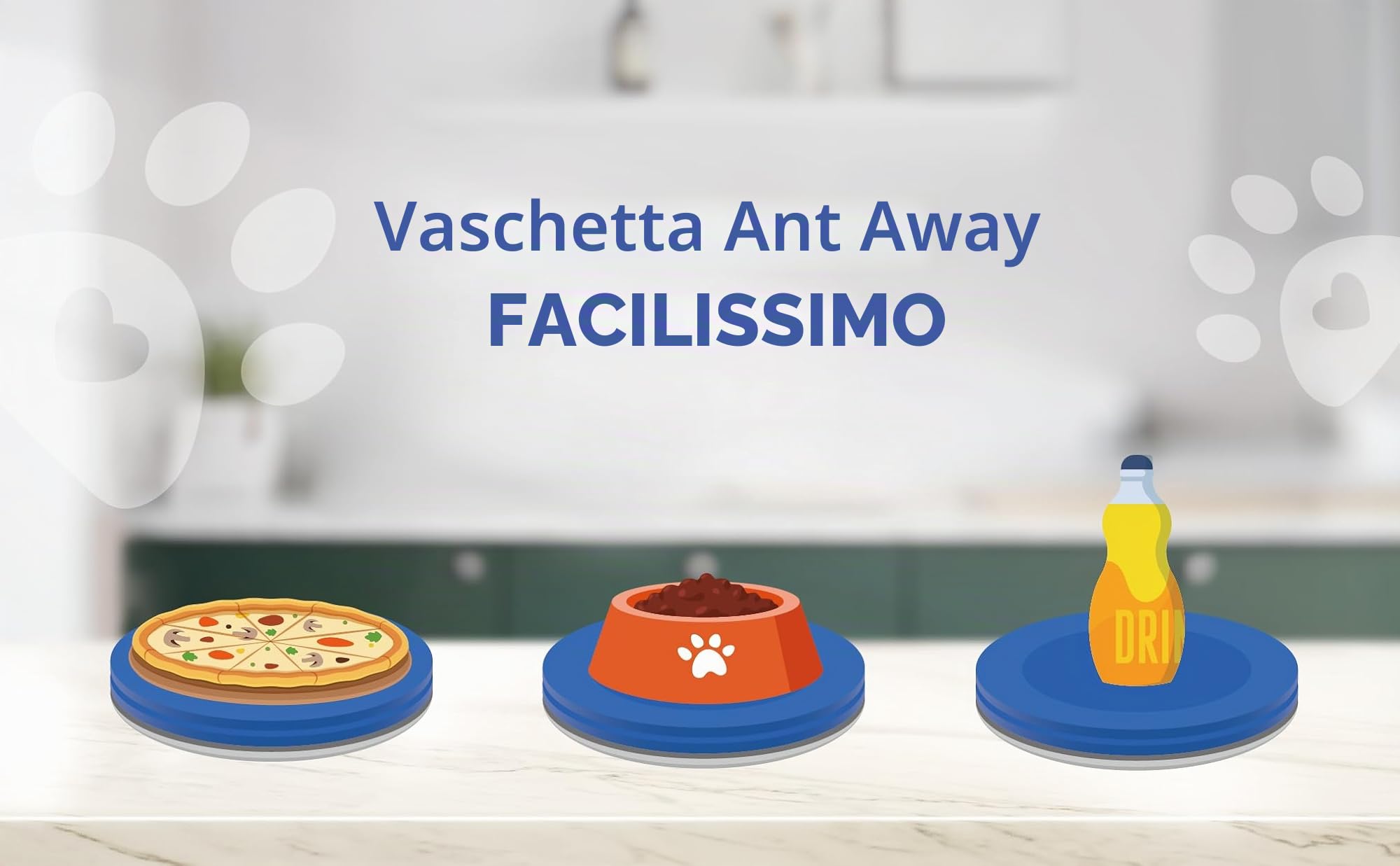 anti-ant Magic Tray, Shield, PET vassoio, prevenire House formiche arrampicarsi alimenti Blue
