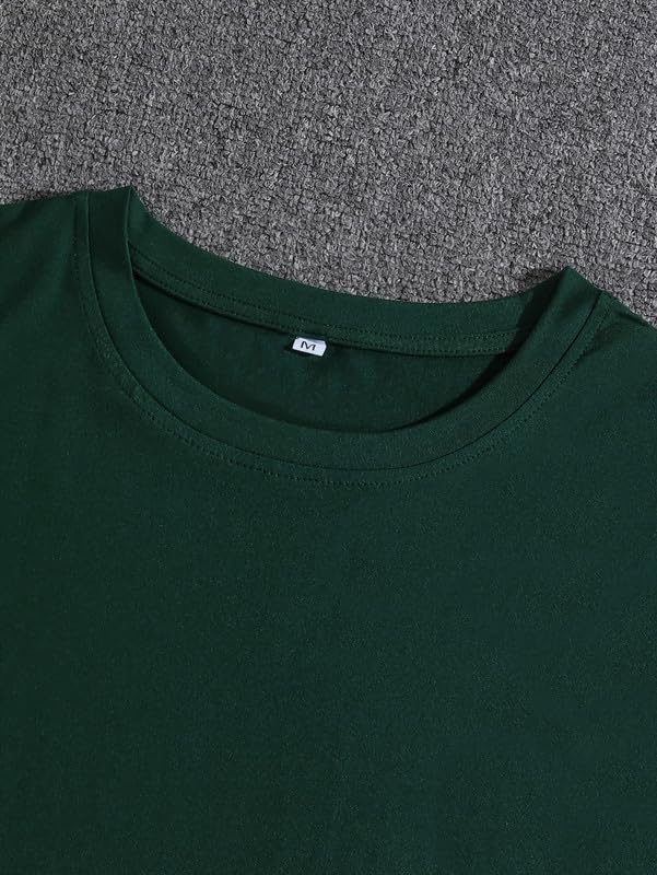 Image of Imsa Moda Men's Polycotton Relax Fit Round Neck T-Shirt | Half Sleeve Solid Casual & Gym Wear Comfortable Regular T-Shirt
