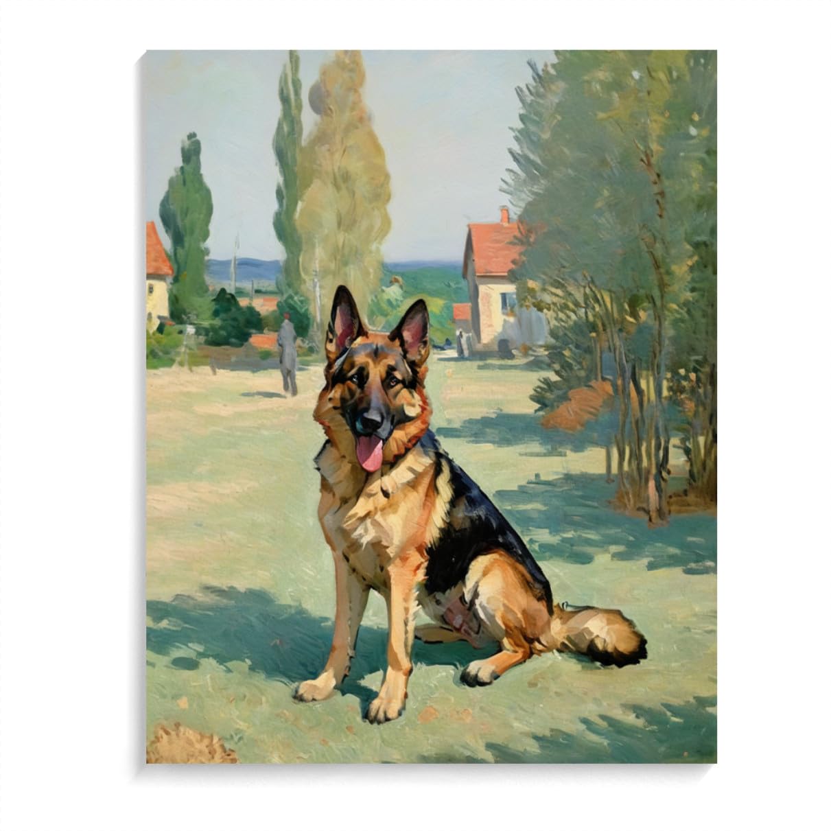 Paint by Numbers German Shepherd Dog DIY Acrylic Painting Kit with Brushes Pigment Oil Painting Artwork Adults Beginners Wall Decor 12x16inch(30x40cm) Frameless