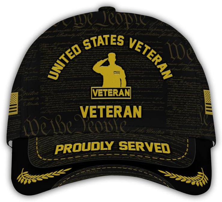 Veteran Baseball Caps – Military Veteran Hats, Patriotic Baseball Hat, Bald Eagle Hat, Adjustable Tactical Cap