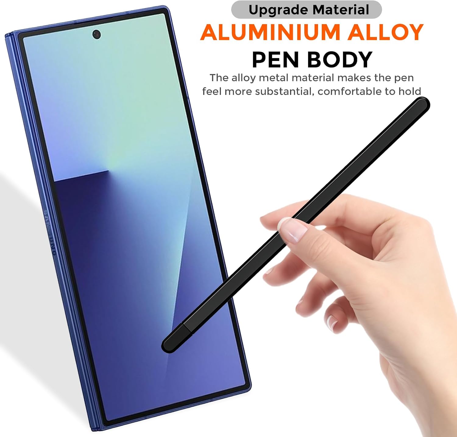 Stylus Pen for Samsung Galaxy Z Fold 7/6 / 5 Screen, Slim Alloy S Pen Fold Edition Stylus Silicone Tip Compatible with Galaxy Fold 7 / Google Pixel Phone Touch Screen image 2