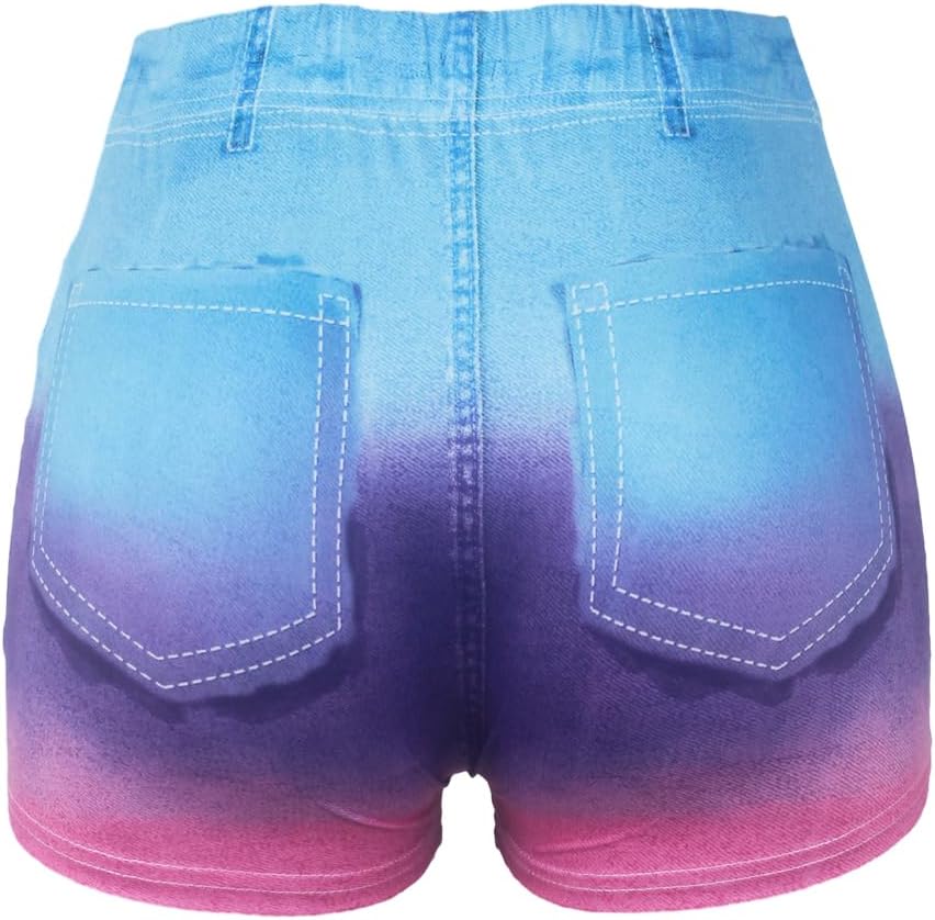 Women's Workout Shorts High Waisted Print Athletic Shorts for Yoga Pilates