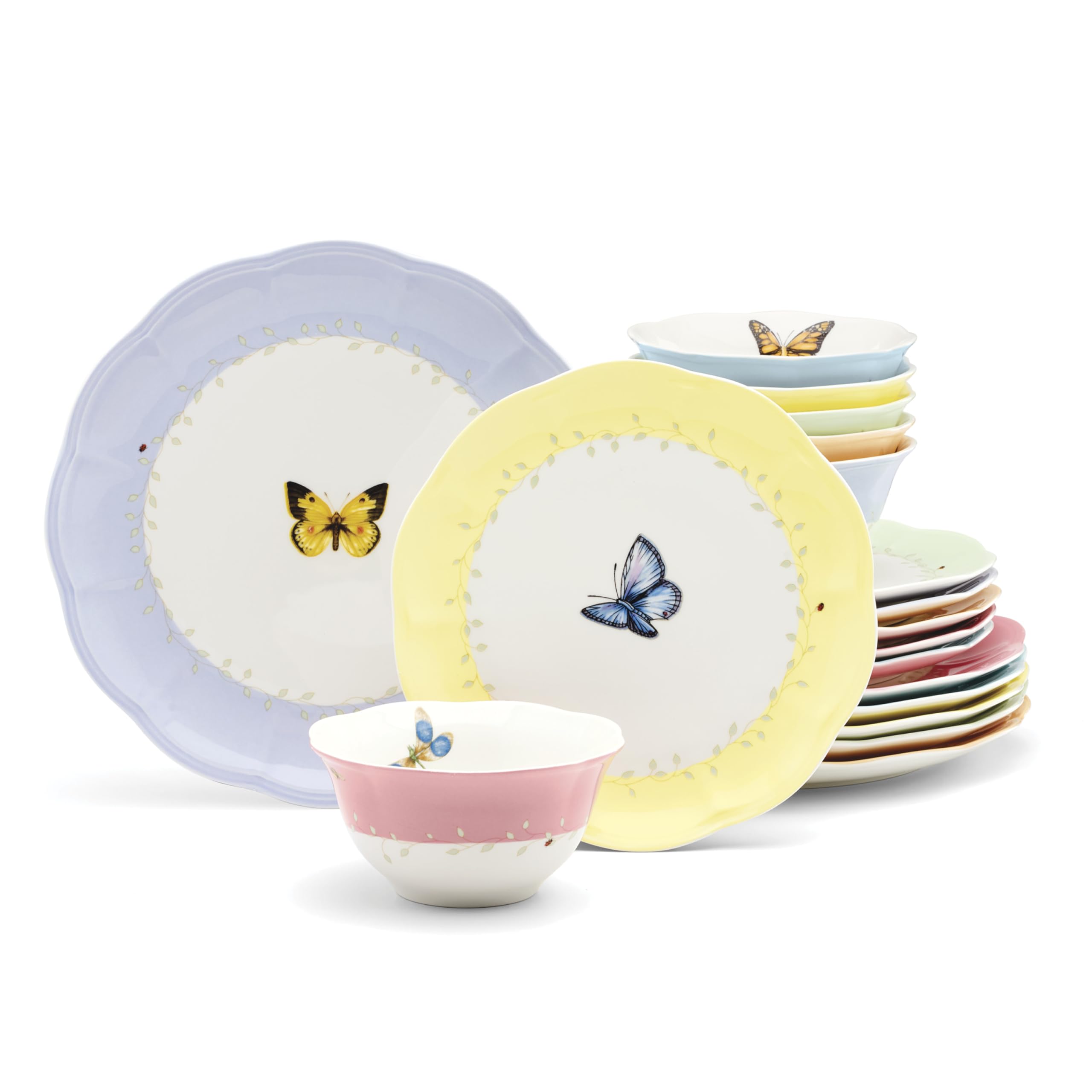 Lenox 897801 Butterfly Meadow Colors 18-Piece Dinnerware Set