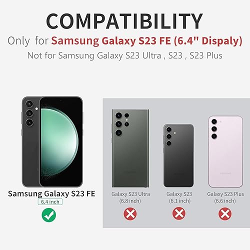 Miniatura 2 de CaseMe Funda tipo cartera con tarjetero para Samsung Galaxy S23 FE con bloqueo RFID para mujeres y hombres, soporte duradero a prueba de golpes para