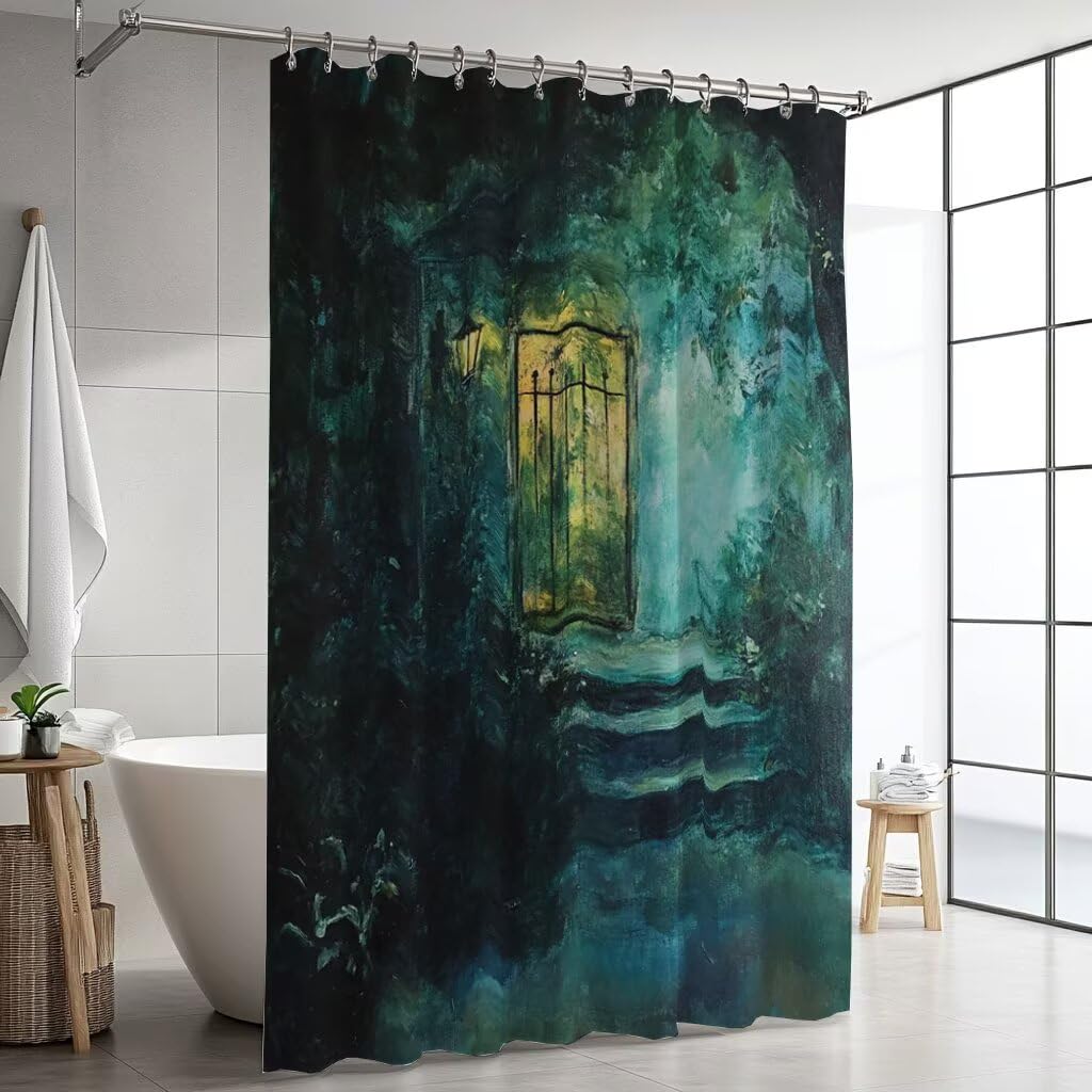 Rideau douche 180x200 lavable anti-collant avec ourlet lesté pour baignoire propre