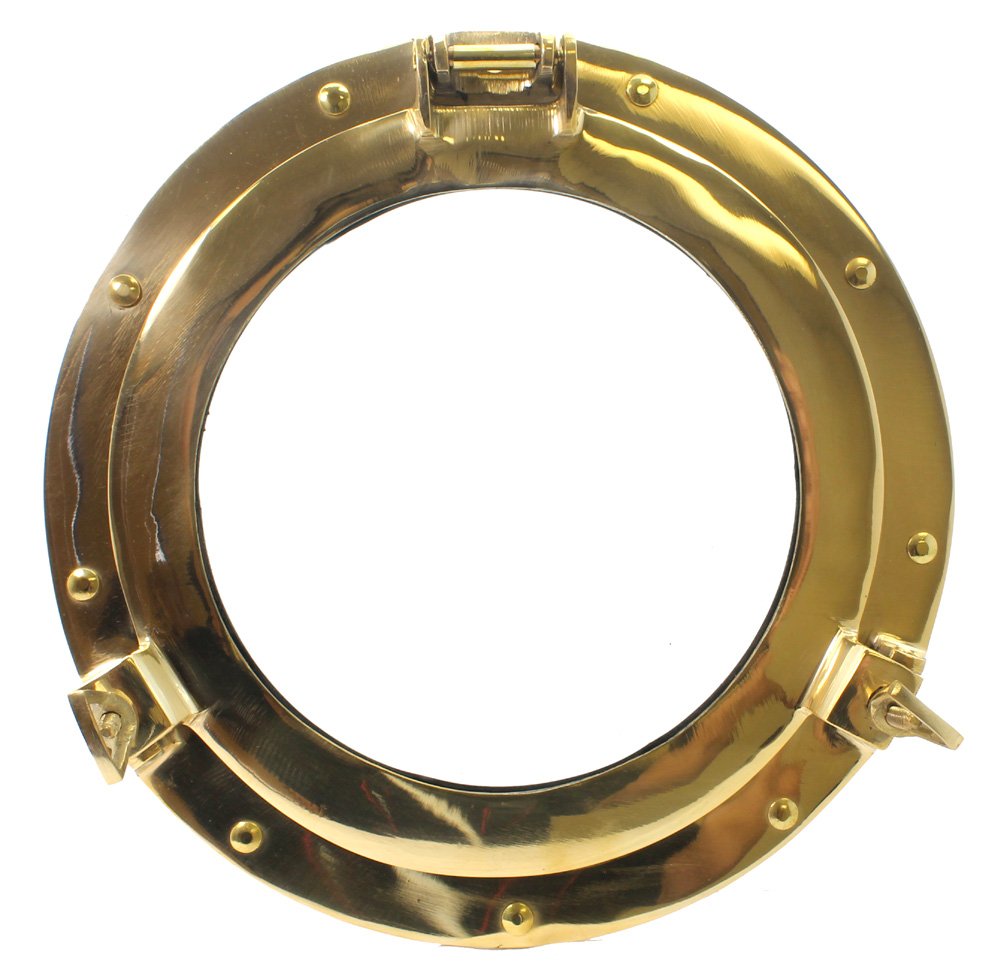 12" Brass Porthole Window: Maritime and Nautical Decor
