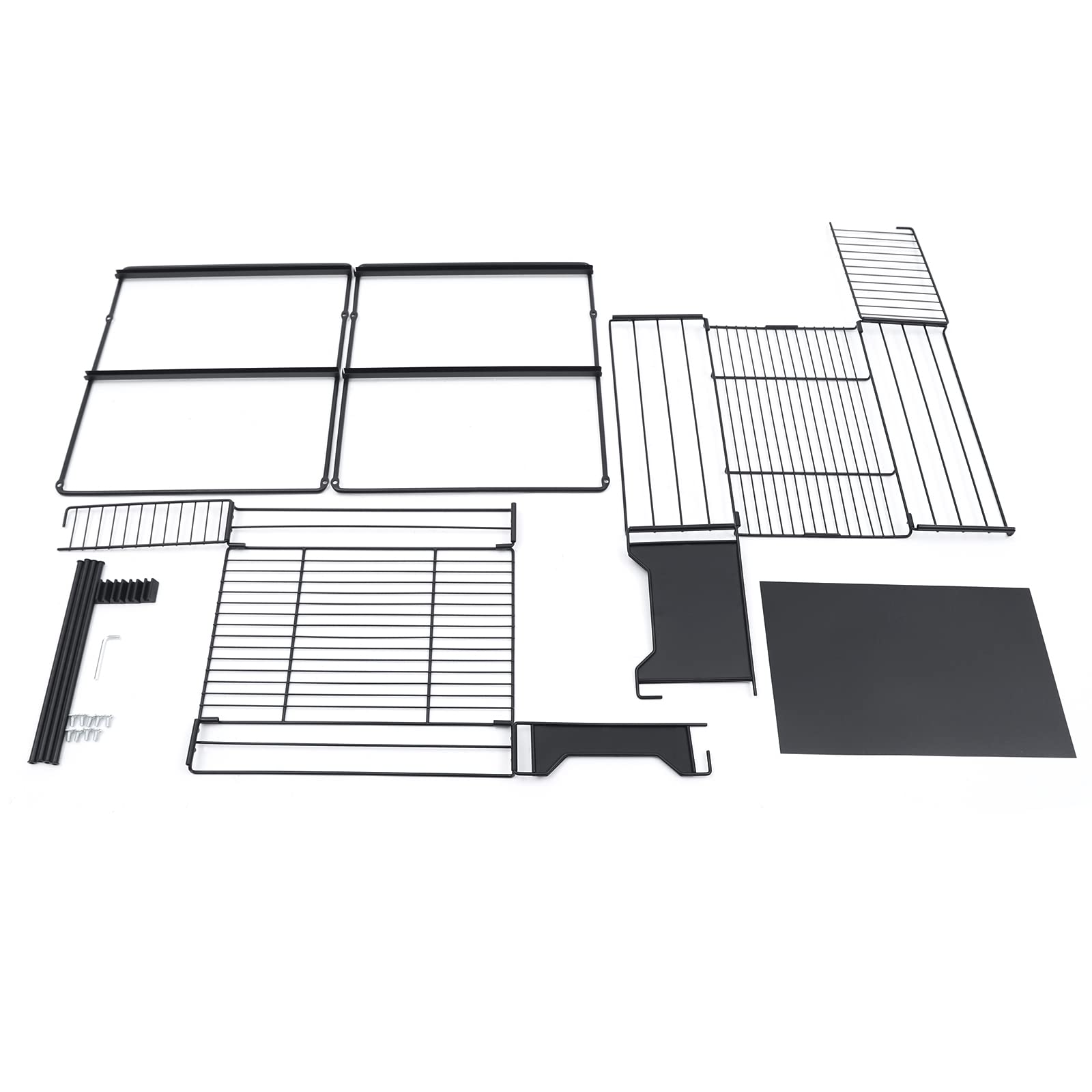 WooDerson 2-Tier Organizer mit Speicher unter Waschbecken, Herausziehbare Organizer-Schublade, Schiebeschrank Korb für Zuhause, Büro, Bad, Küche, 37.4 x 28.2 x 44cm, Schwarz, Kohlenstoffstahl
