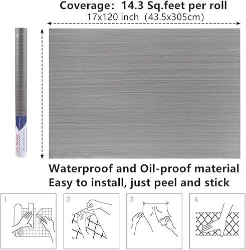 Miniatura 92 de Arthome - Papel tapiz para despegar y pegar, contacto de madera negra, papel tapiz negro, papel tapiz autoadhesivo y extraíble para encimera, Negro