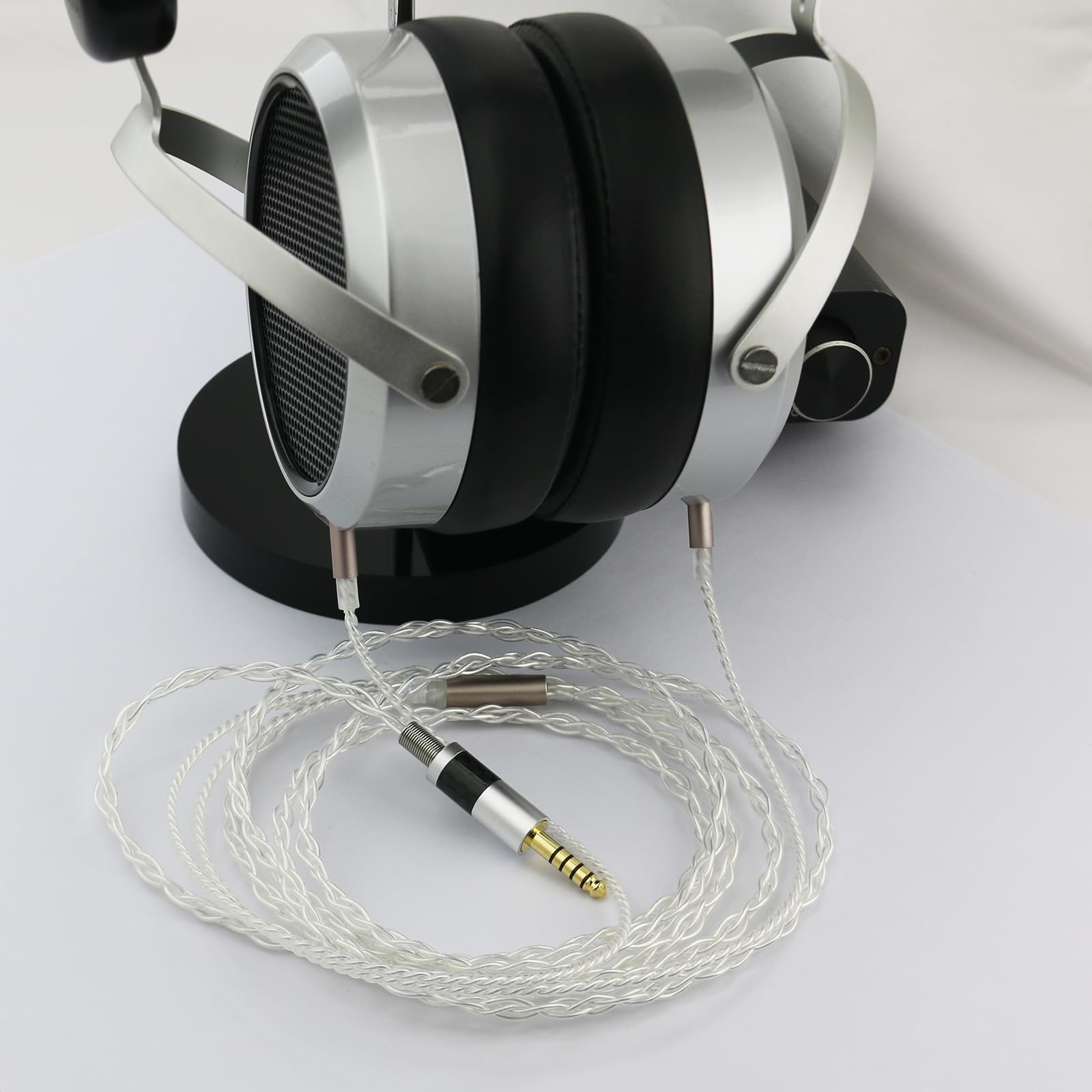 ABLET Upgrade-Audiokabel, 4,4 mm, symmetrisches Kabel, kompatibel mit Hifiman Ananda, Arya, Sundara, HE400SE, HE4XX, Edition XS Kopfhörer (2 x 3,5 mm Version), 6N OCC Kupfer, einzelnes Kristall