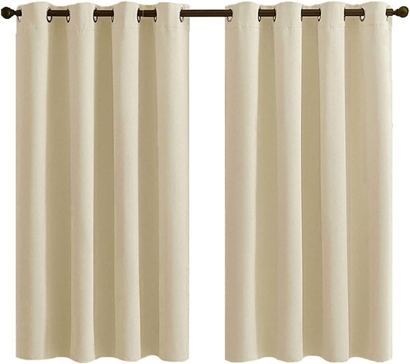 Daesar Decorative Curtain for Living Room 2 Panels, Bedroom Curtains Blackout Eyelet Polyester Beige Solid Color Window Treatment Curtains 55" W x 96" L