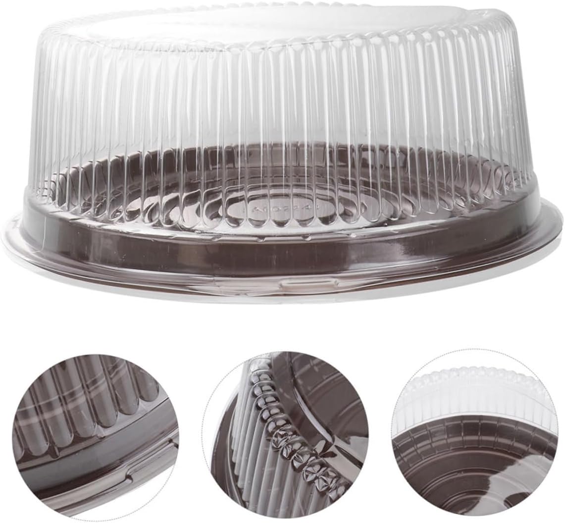 STOBAZA 8 Inch Round Cake Display Boxes Plastic Cake Bakery Boxes Lids Carrier Cake Containers