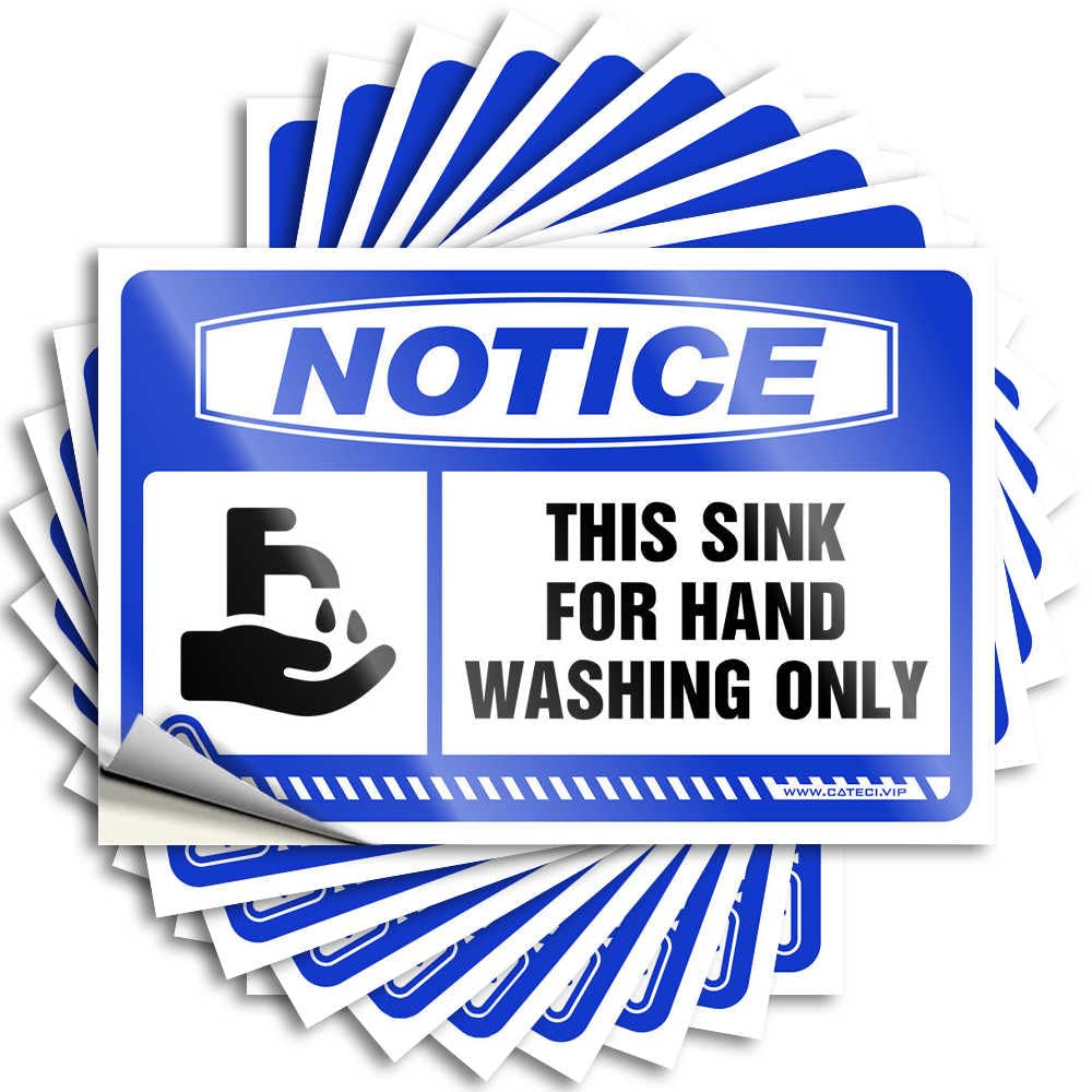 Decals Cheap Cool Waterproof - Notice This Sink for Hand Washing Only Door Self Adhesive Decal for Summer Use(6X9CM)