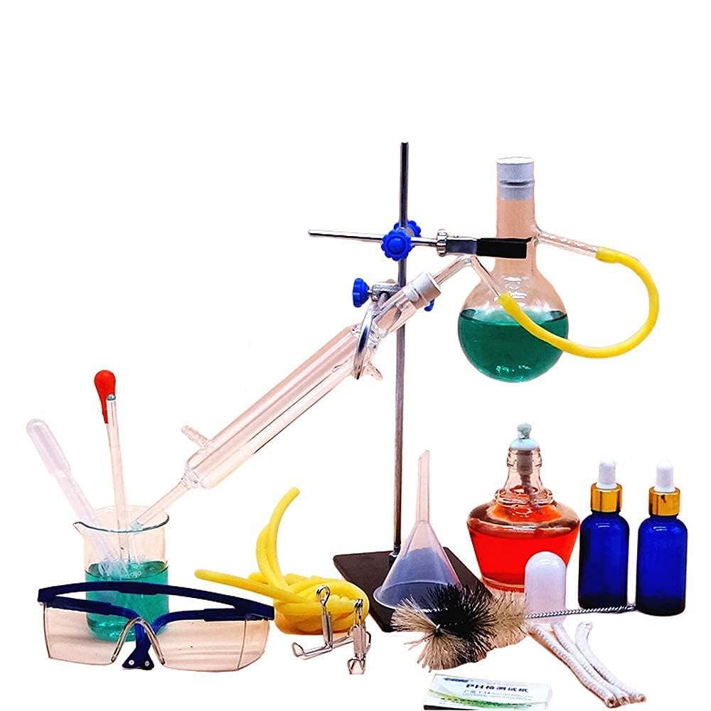 Laboratory Chemical Glass Equipment, 250ML Flask Water Distillation Purification Apparatus Industrial Science Experiment Teaching Supplies