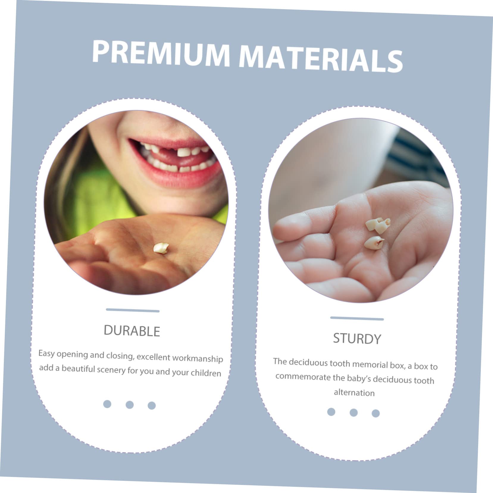 Caja de Recuerdos Guardado de Dientes de Madera, para Niños | 1 Juego, Cierre Fácil, Resistente al Desgaste, Detalles en Pp, Acrílico y Algodón