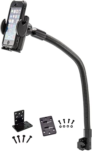 Miniatura 10 de ARKON Mounts TAB188L22 - Soporte para riel de asiento de coche o camión o tableta de piso con brazo y teléfono de 22 pulgadas y soporte para tableta