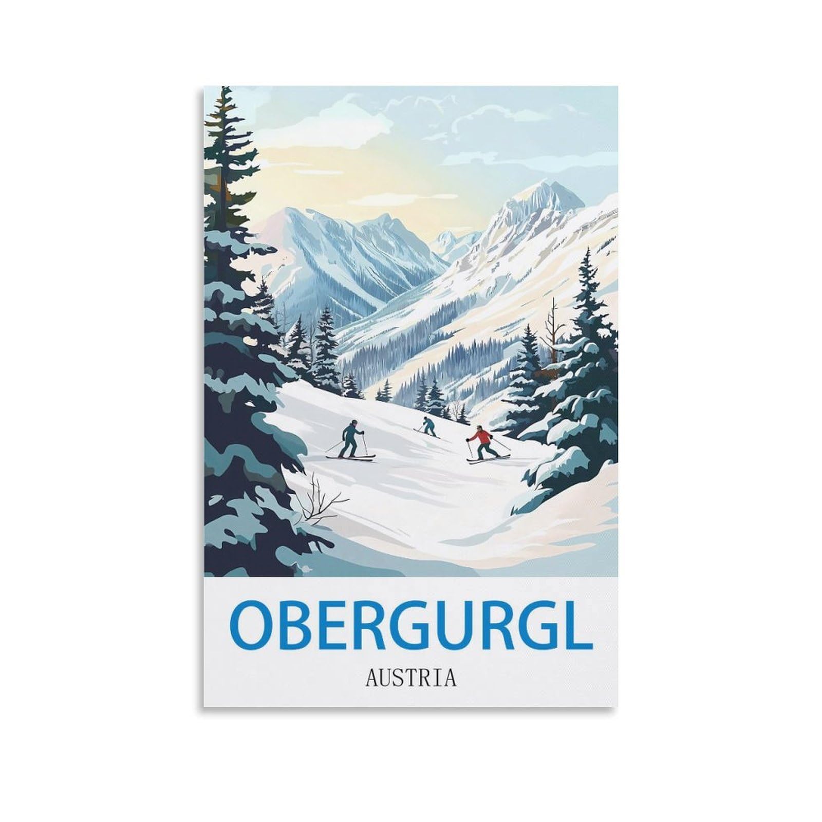 Ctzikww Unframe-Style Obergurgl Austria Vintage Travel Poster 08X12inch(20X30cm) Canvas Art Prints Picture Wall Art Painting
