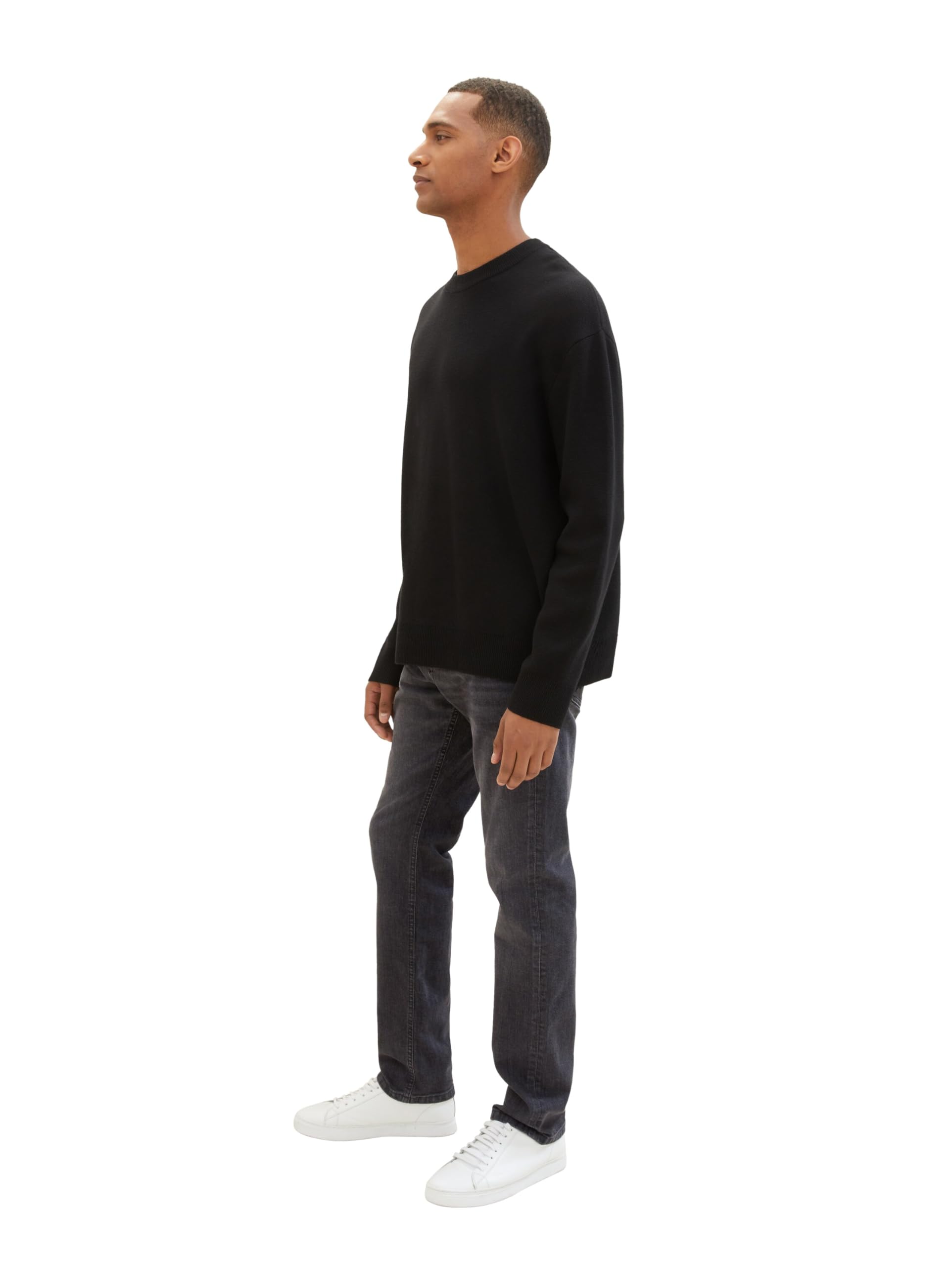 TOM TAILOR Herren Josh Regular Slim Jeans mit Stretch, 10250 - Used Dark Stone Black Denim, 34/32 – Ansicht 2