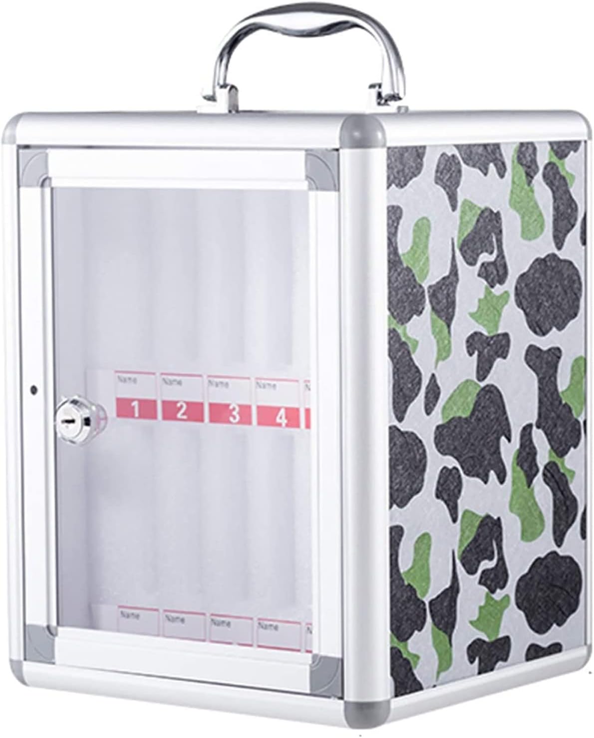 Hanging Wine Rack with Glass Holder and Shelf， Aluminum Alloy Pocket Chart Cell Phones Storage Cabinet for Cell Phones, Wall-Mounted with A Locked, for Office Classroom (Size : 24 Slots)