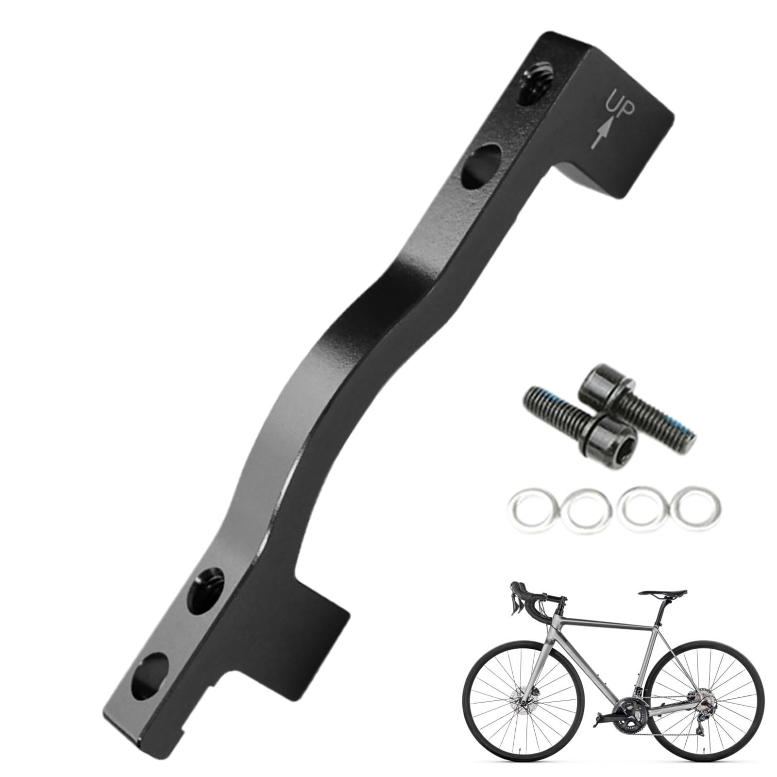 VBSYUYQ 203mm Front Disc Brake Adapter, A Post to 203mm Mountain Bike Caliper Mount Bracket, Aluminum Alloy Brake Adapter with Bolts & Washers for MTB BMX Hydraulic Mechanical Brakes