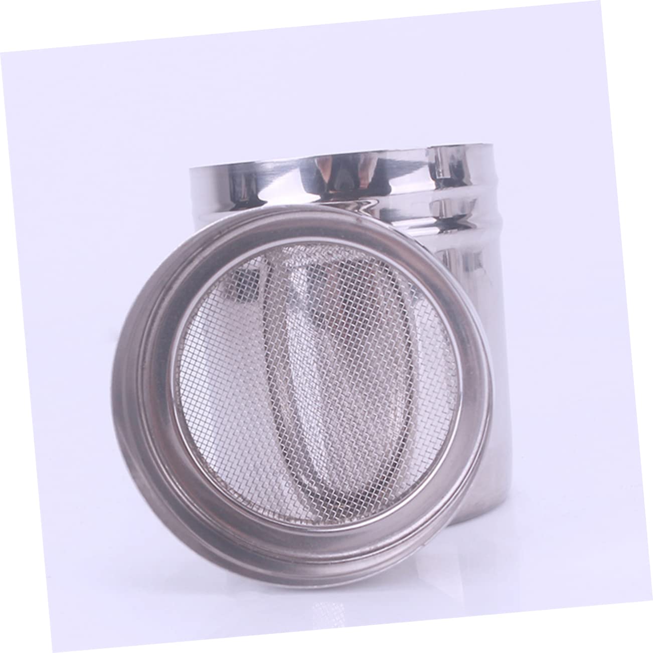 BRIGHTFUFU 2pcs Stainless Steel Seasoning Cans Sugar Pepper Cooking Baking Easy Clean Kitchen Random Color