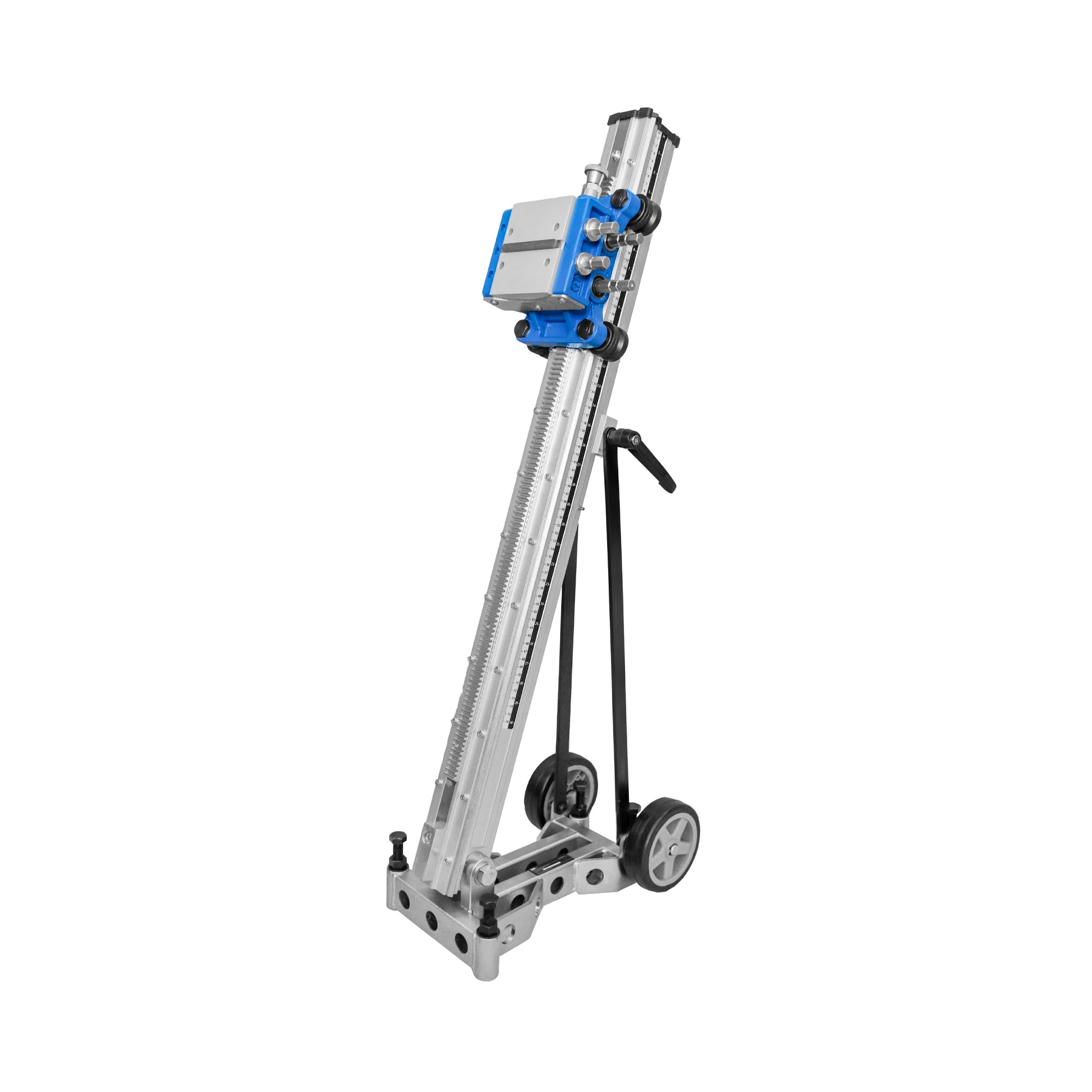 MSW stojak do wiertarki rdzeniowej, pochylony od 0 do 45°, średnica wiercenia do 480 mm skok do 760 mm, 2 rolki mobilny stojak wiertarski