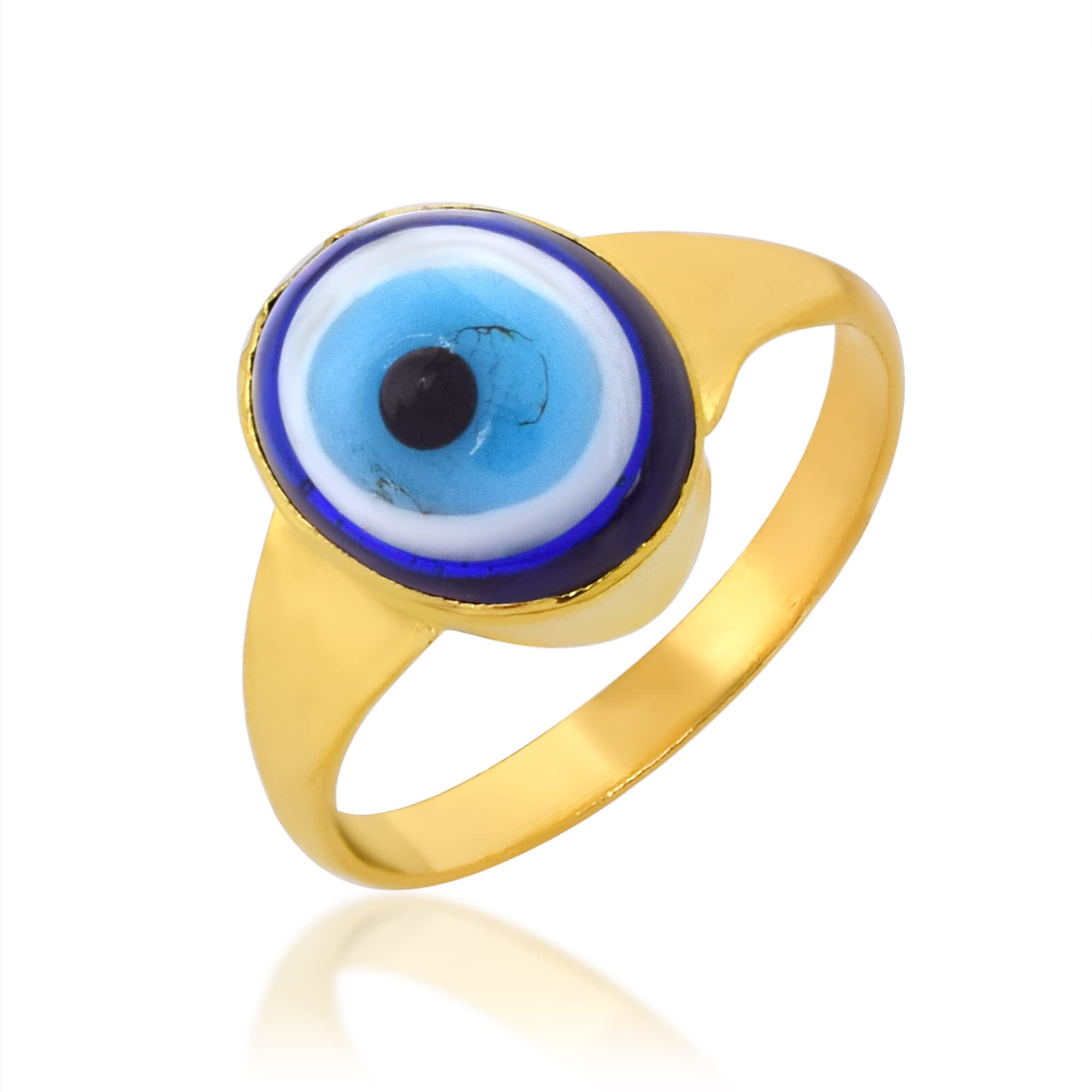 Memoir Brass Goldplated Nazar-battu Evil Eye Finger Ring Fashion Jewellery Men Women (ORRM6647) (B0BCQZPQTZ) Amazon Price History, Amazon Price Tracker