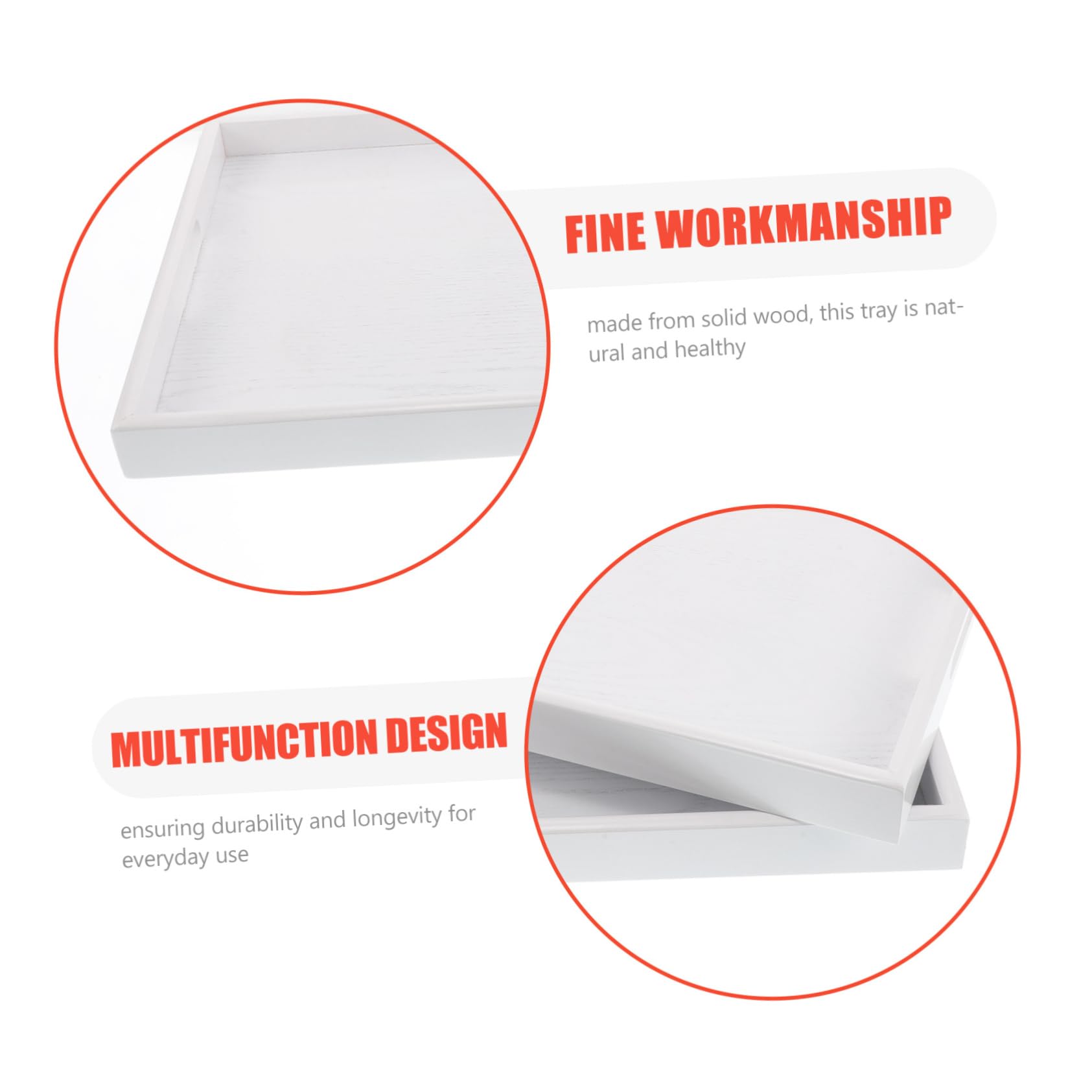 Gatuida Bandeja de Madera Rectangular para Decoración del Hogar y Dormitorio, Multifuncional y Elegante para Servir y Organizar