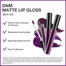 AMY\'S DIARY 3Pcs Bright Red Matte Liquid Lipstick Sets, Lip Stain Long Lasting 24 Waterproof Lip Gloss Gift Set Matt Makeup for Women Lippies(Set28)