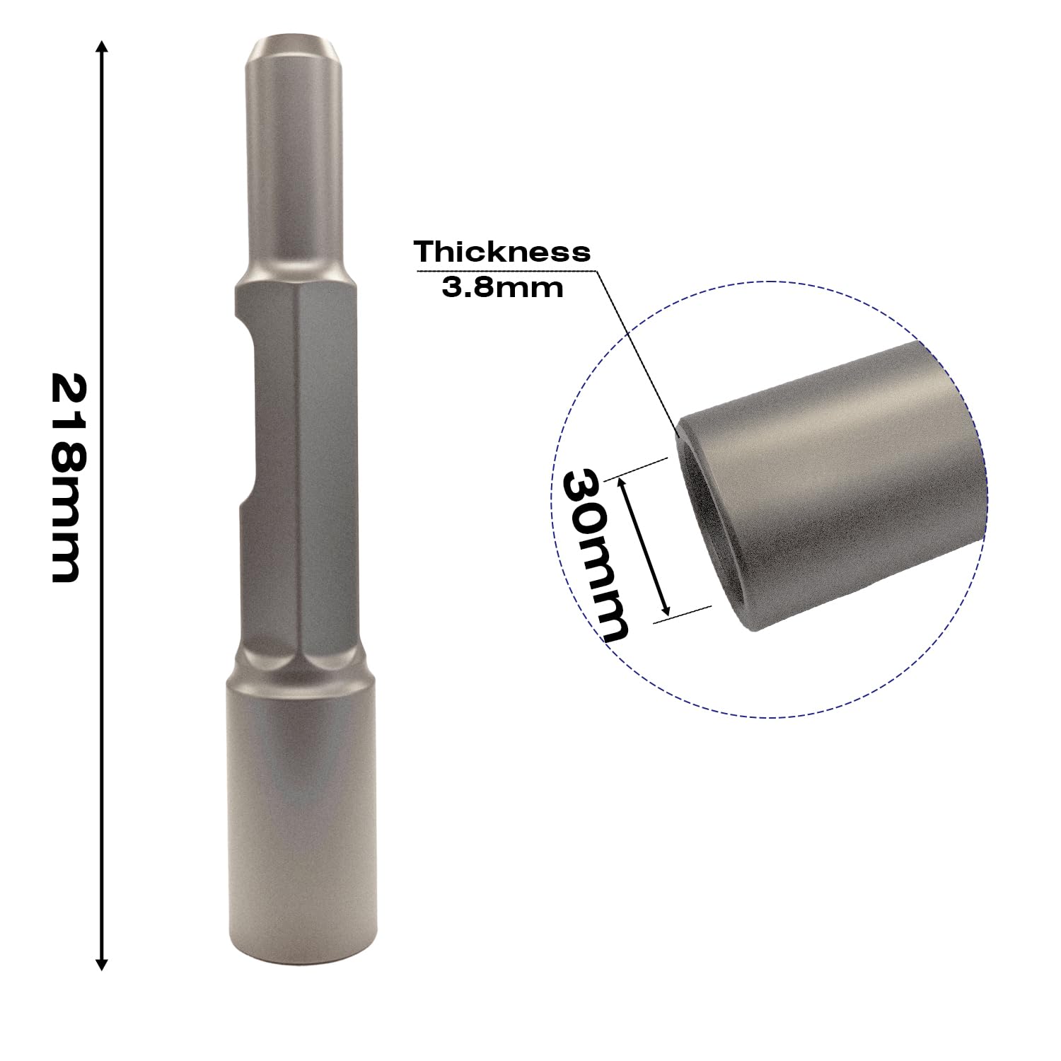 SDS HEX Ground Rod Driver, Hammer Drill Rod Driver Hex Shank (SDS HEX 30MM)