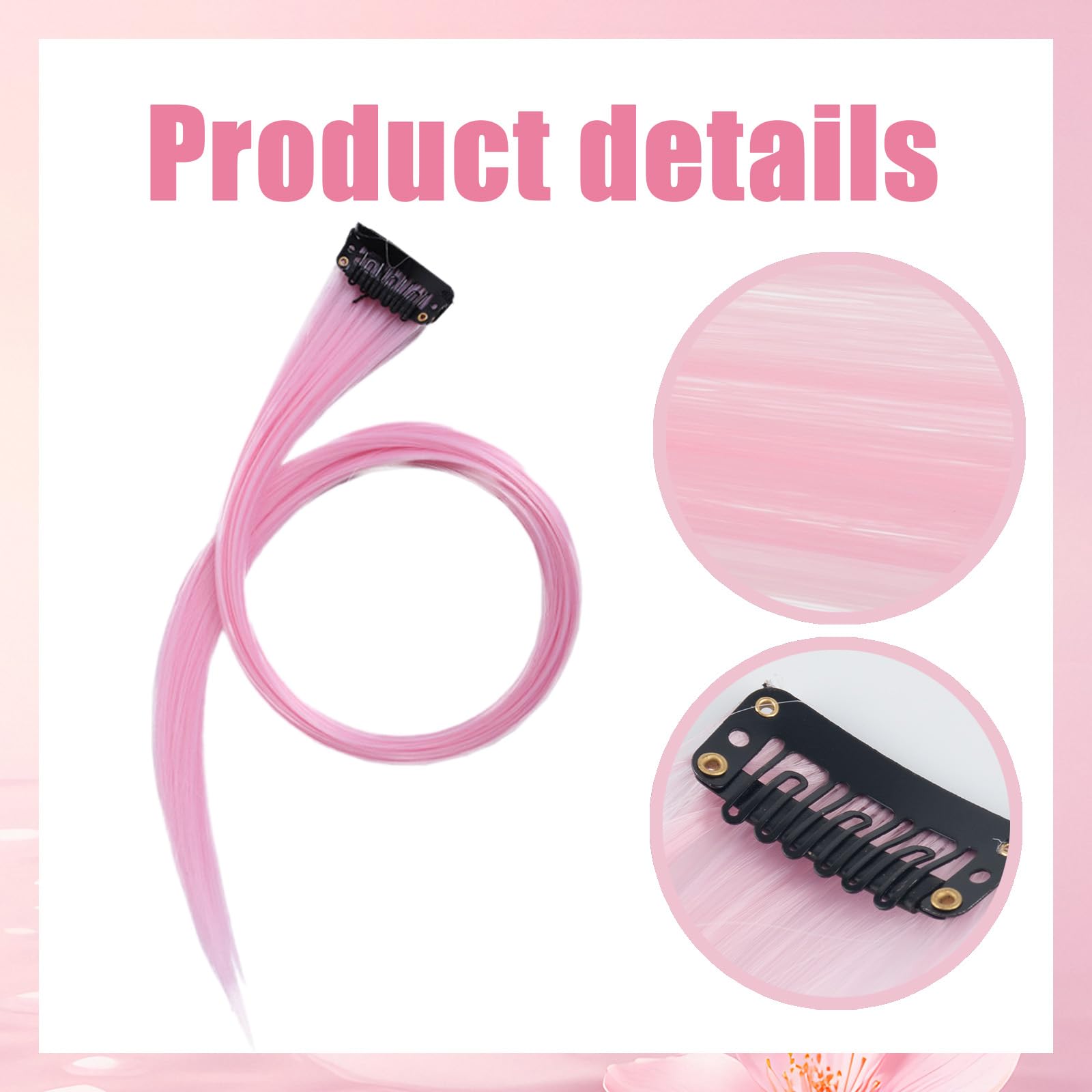 AYNKH 40 PCS Wig Pieces, Hair Extensions,Wig Extensions, Hanging Ear Dyed Hair Pieces - Image 3