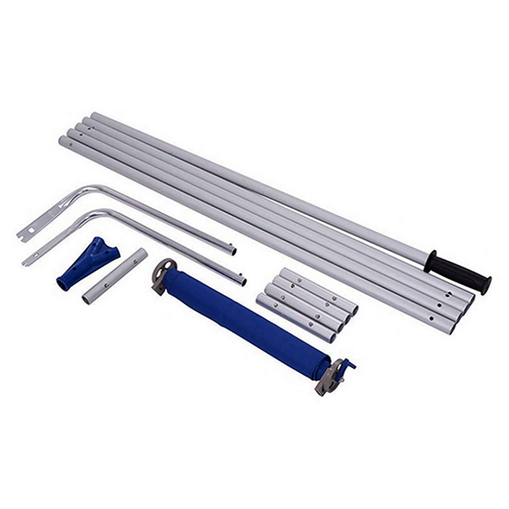 Élimination de la Neige du Toit Pelle de Neige Râteau à Neige Outil réglable Pelle à Neige Roues en Aluminium avec Tissu Oxford pour Aider à éliminer la Neige sur Le Toit,Bleu