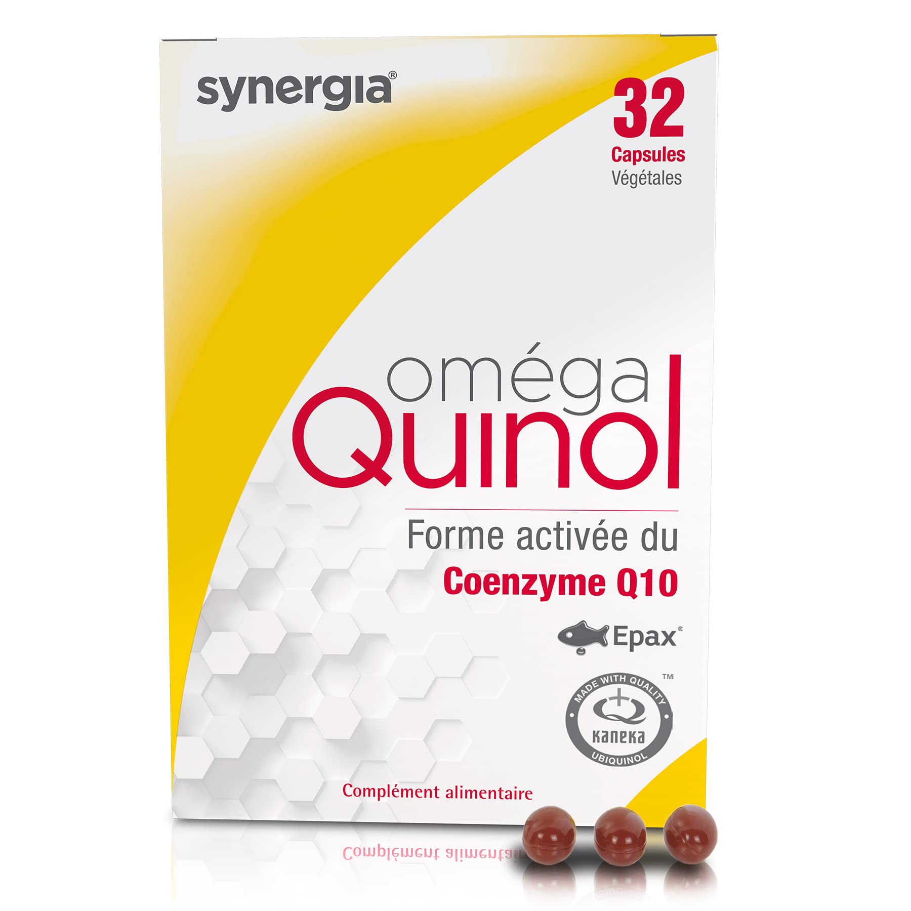 OMÉGA QUINOL Lot de 2X32 Capsules | À Base d'Ubiquinol, la Forme Activée Du Coenzyme Q10 | Améliore votre Équilibre Énergétique | Laboratoire SYNERGIA