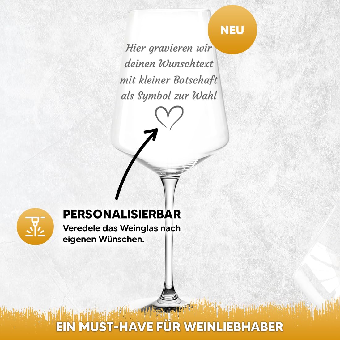 Weinglas mit Gravur personalisiert mit Wunschtext, 560 ml Weißwein-Glas als Geschenk zu Geburtstag oder Hochzeit - tolle Geschenkidee für Frauen, Männer, Mama & Papa