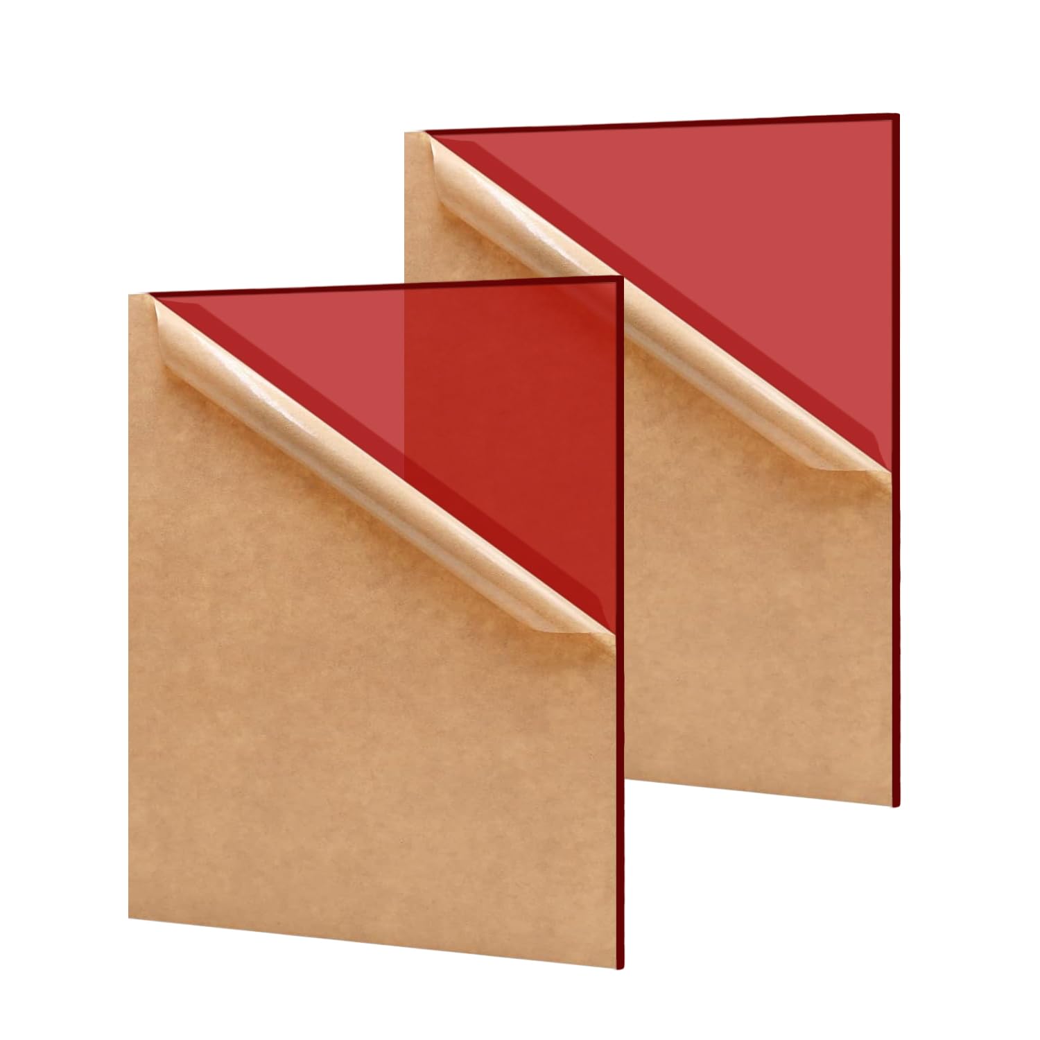 Red Acrylic Sheets - 2 Pack for Laser Cutting & Crafts -22