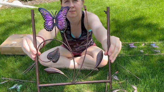 Amazon.com : aboxoo Set of 2 Packs Butterfly Metal Garden