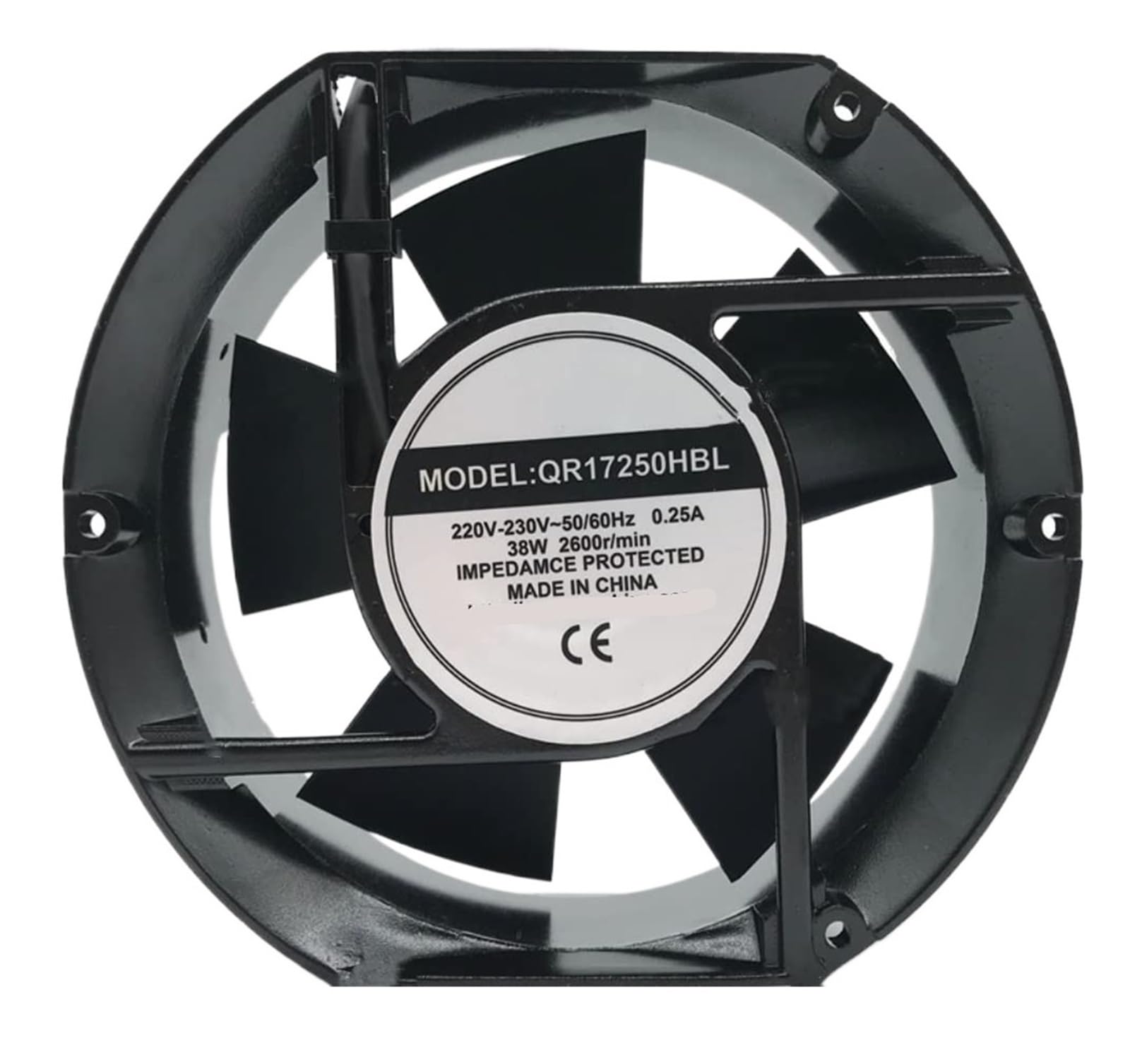 YMUGUEGH QR17250HBL 220V 50/60HZ 0.25A 38W fan