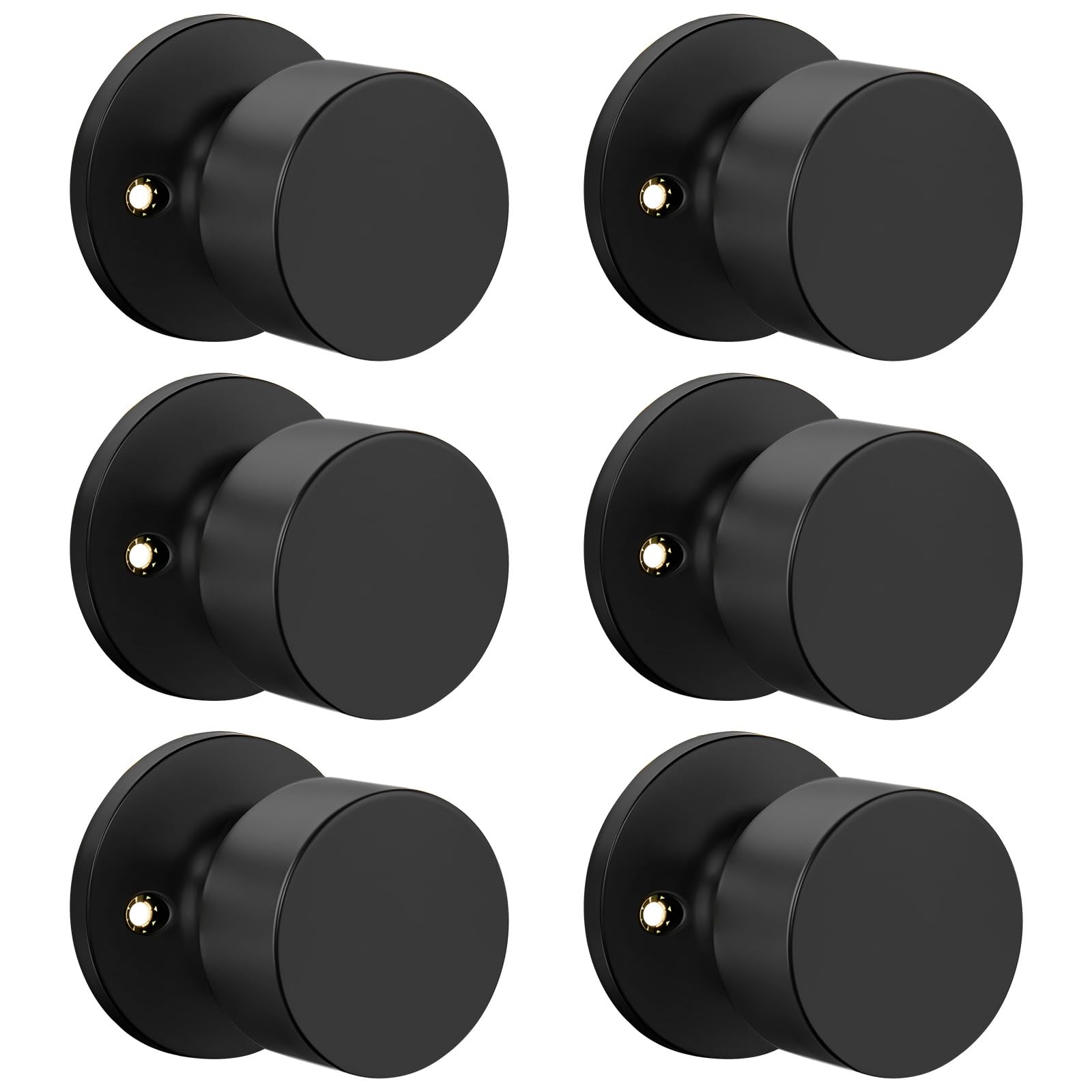Matte Black Door Knobs - 6 Pack Privacy Locks -10