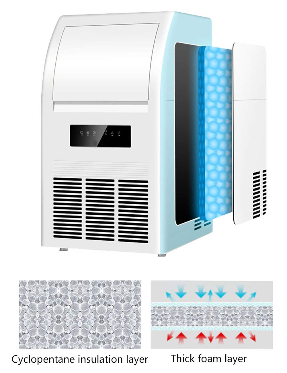Amazon.co.jp: 市販の製氷機、自動製氷機、24時間あたり40kgの氷