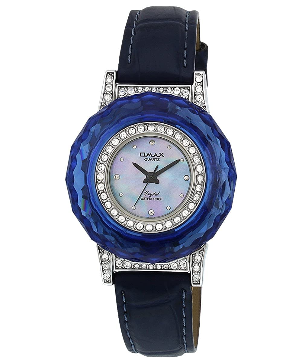 OMAX Analog Blue Dial Whith Genuine Leather Blue Strap Womens Dress Watch - TS157 (B009TUGGTQ) Amazon Price History, Amazon Price Tracker