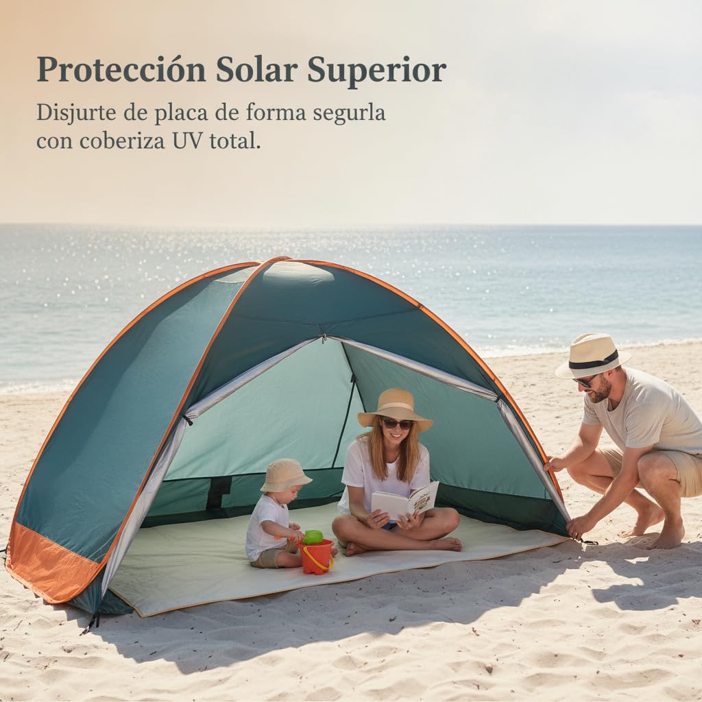 Tienda Playa Automática Protección Sol, Poliéster - Metal - resguardo Solar - Montaje Estructura - para la para, Style to 2