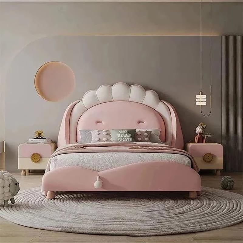 Wakeup India Ashfield Queen Size Upholstered Bed in Light Pink Colour Without Box Storage-image-44