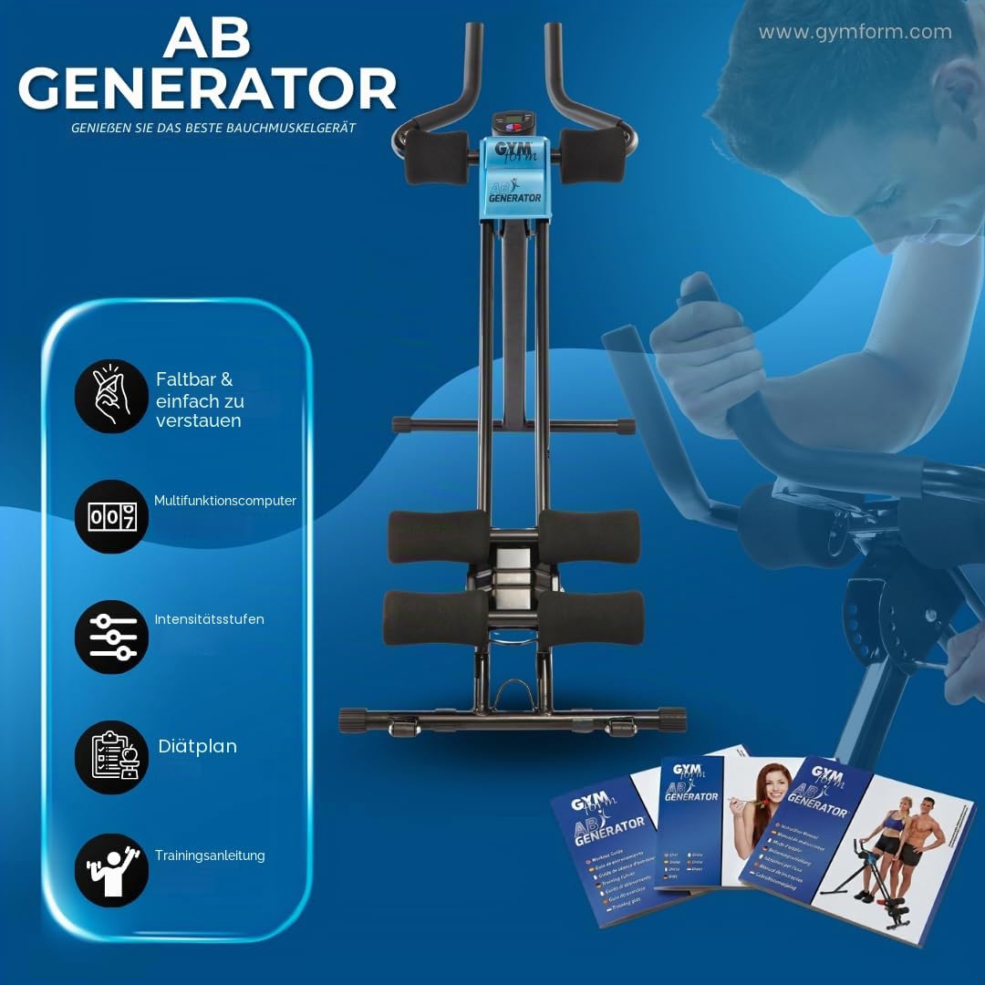 GYMFORM AB Generator Krafttrainingsgerät, Fitnessgerät + Cardio, 5 Stufen, Bauchmuskeltraining, Beine, Arme, komplette und funktionelle Ausrüstung, für Frauen und Männer