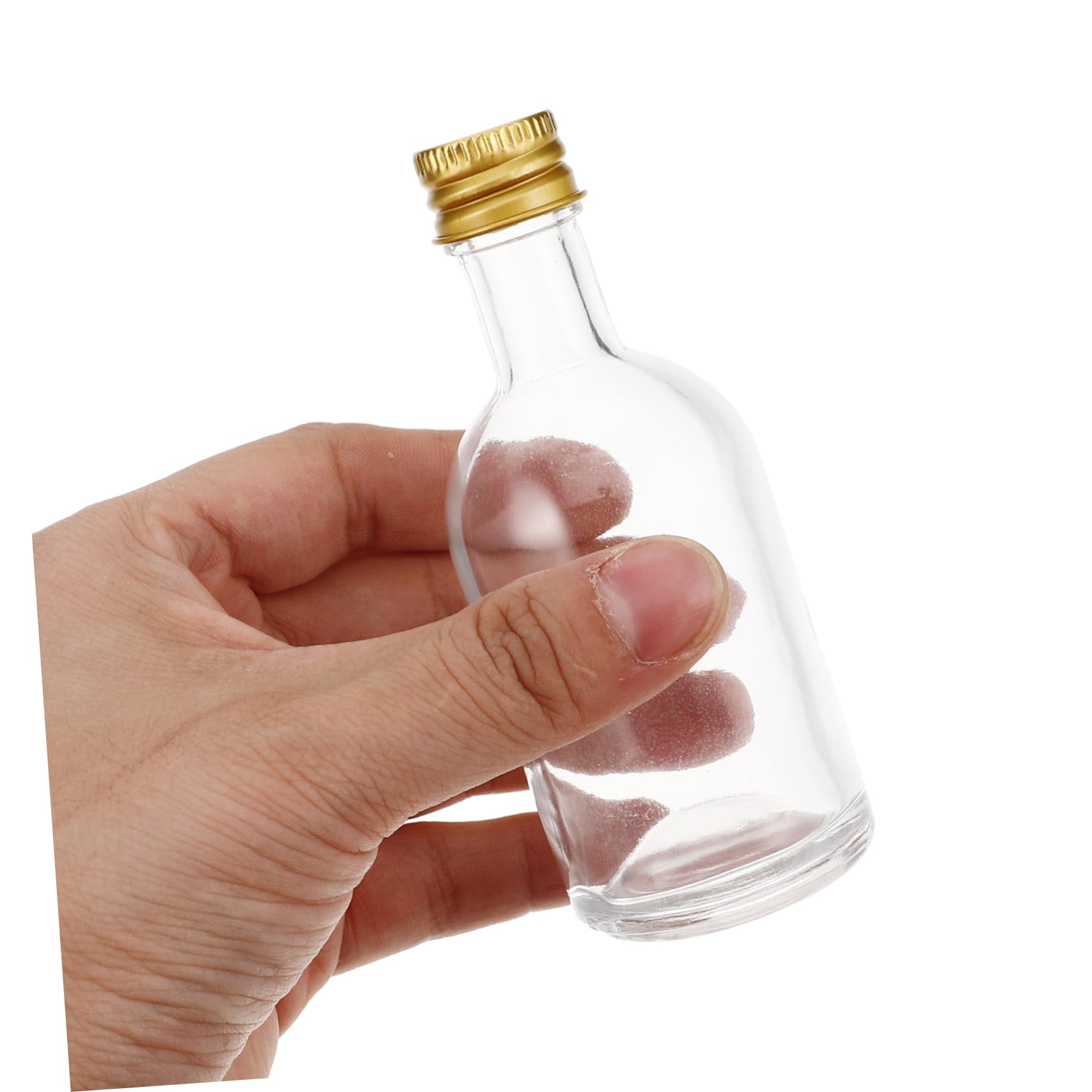 GARVALON 10 Kleiner Glasflaschen mit Deckel 50ml Tragbar und Benutzerfreundlich Transparente Kleine Flaschen zum Befüllen für Reisen und Unterwegs