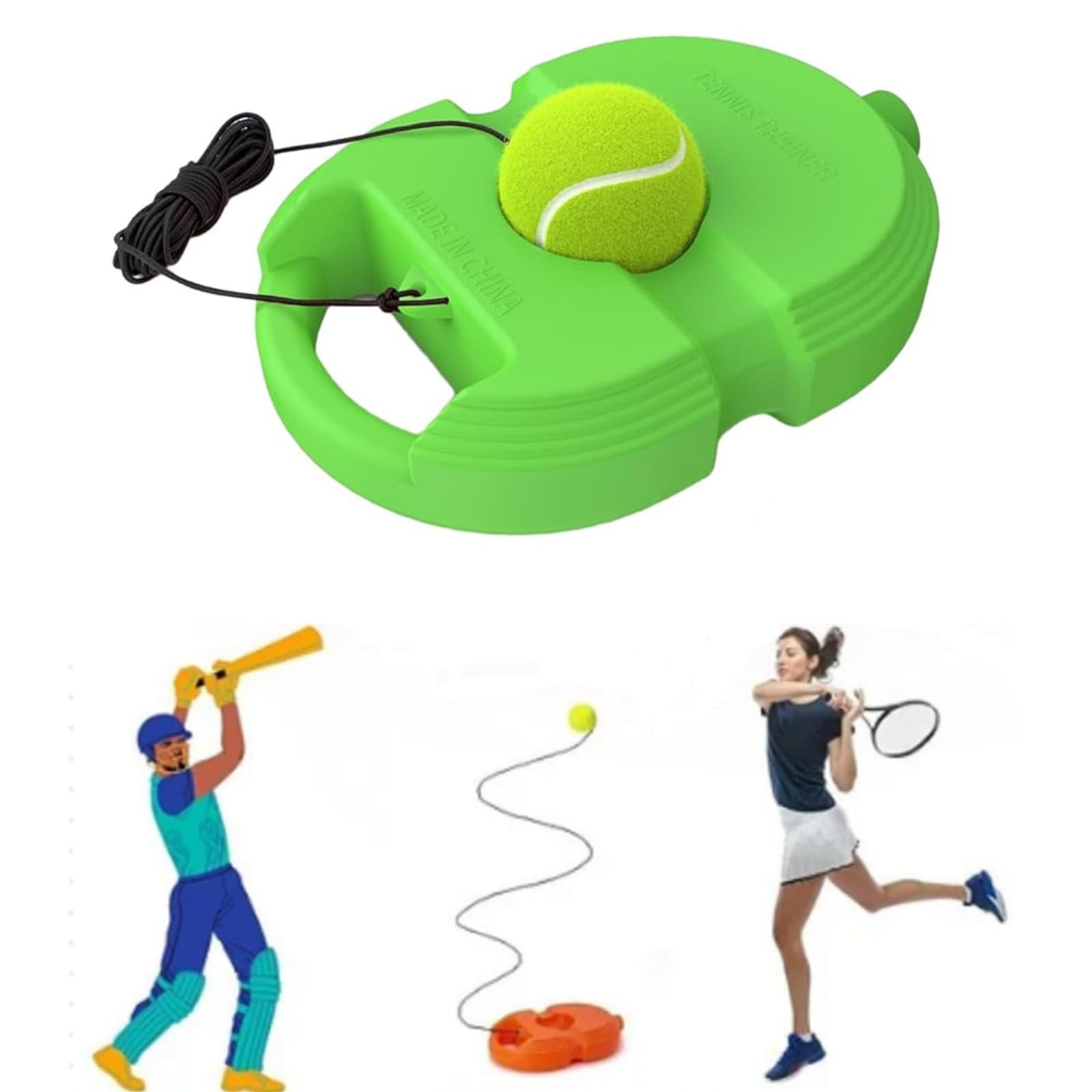 Proberos® Tennis Trainer Device with Rebound Ball Stringed Balls Starters Solo Training Outdoor Sport Kit for Teens, Adults